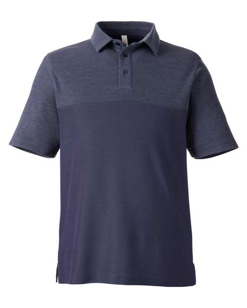 CORE365 CE112C, Men's Fusion Chromasoft Colorblock Polo, Classic Navy/ Classic Navy Heather