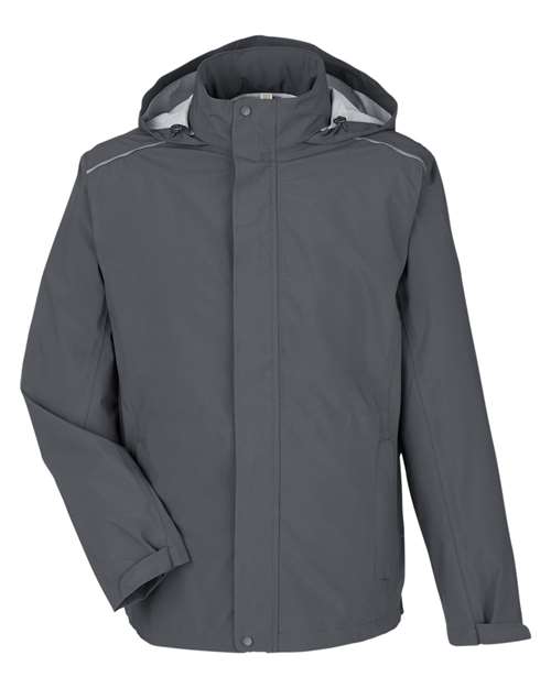 CORE365 CE712, Men's Barrier Packable Waterproof Rain Jacket, Carbon