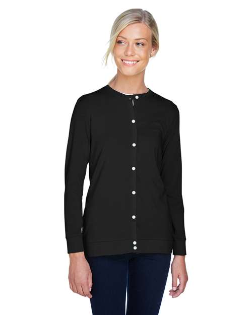 Women's Perfect Fit™ Ribbon Cardigan - - 13307 Black 5-5.9 oz 720B2 AB Exclusive Brands CA New ab Cotton Crewneck Devon & Jones DP181W Knit Long Sleeves New AB Outerwear Polos & Knits S&S Deep Deals S&S Exclusive Brands Spandex Sweaters Tops Womens