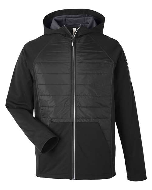 CORE365 CE808, Unisex Techno Lite Hybrid Hooded Jacket, Black