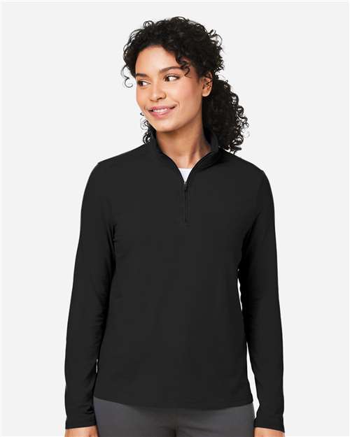 Devon & Jones DG425W, Women's Raleigh Stretch Quarter-zip Pullover, Black