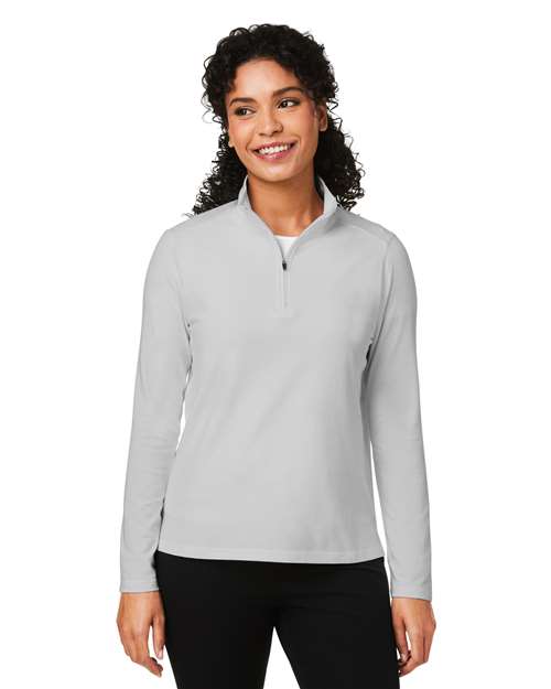 Women's Raleigh Stretch Quarter-Zip Pullover - - 13317 Grey 6-6.9 oz 655B2 AB Exclusive Brands CA New ab Cotton Devon & Jones DG425W Long Sleeves Moisture-Management New AB Performance Polos & Knits Pullovers Quarter-Zips Rayon S&S Exclusive Brands Spandex Sun/UV Protection Tops Womens Zips
