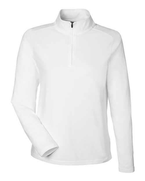 Devon & Jones DG425W, Women's Raleigh Stretch Quarter-zip Pullover, White
