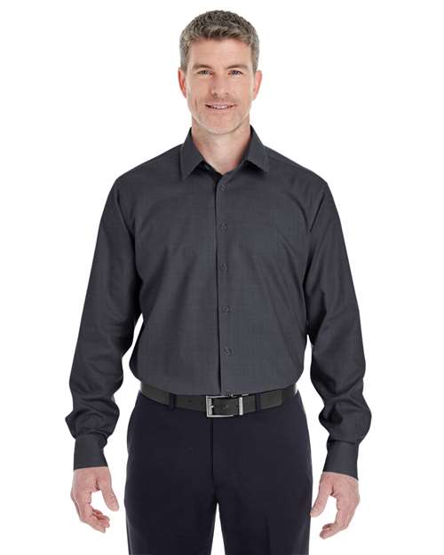 Devon & Jones DG532, Men's Crown Collection Royal Dobby Dress Shirt, Black