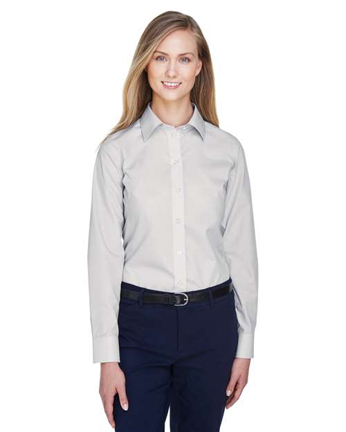 Women's Crown Collection® Broadcloth Woven Dress Shirt -  - 13316 - Toronto Screen Printing- Color