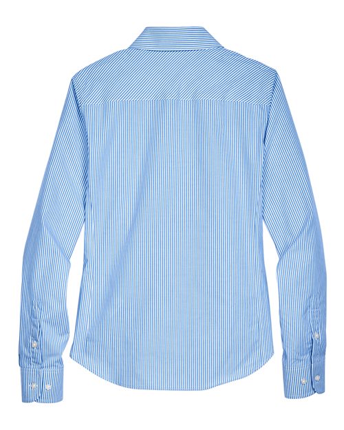 Devon & Jones D645W, Women's Crown Collection Banker Stripe Woven Dress Shirt, French Blue