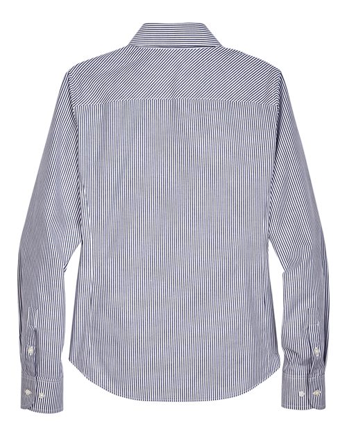 Devon & Jones D645W, Women's Crown Collection Banker Stripe Woven Dress Shirt, Navy