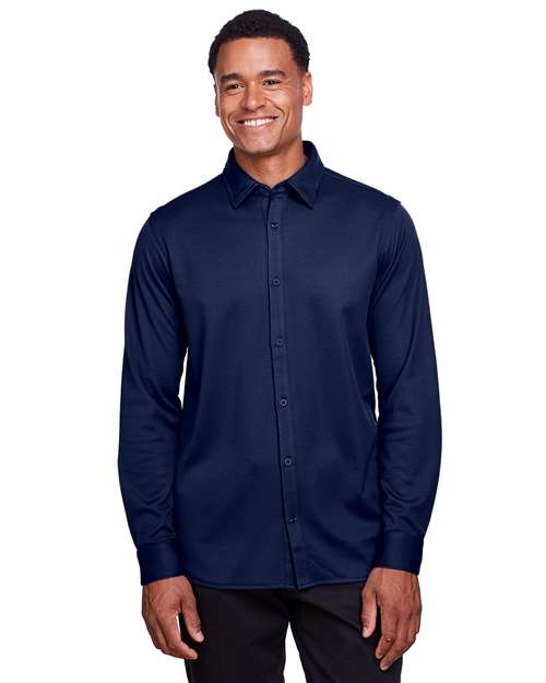 Men's CrownLux Performance® Plaited Dress Shirt - - 13339 Navy 642B2 AB Exclusive Brands CA New ab Devon & Jones DG20Z Dress Shirts Long Sleeves Mens & Unisex New AB S&S Deep Deals S&S Exclusive Brands Tops Wovens Wovens & Dress Shirts