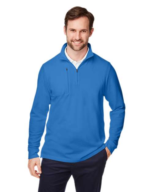 Men's New Classics® Performance Quarter-Zip Pullover - - 13341 French Blue 6-6.9 oz 648B2 AB Exclusive Brands CA New ab Cotton Devon & Jones DG400 Long Sleeves Mens & Unisex Moisture-Management New AB Pockets Polos & Knits Pullovers Quarter-Zips S&S Deep Deals S&S Exclusive Brands Spandex Tops Zips