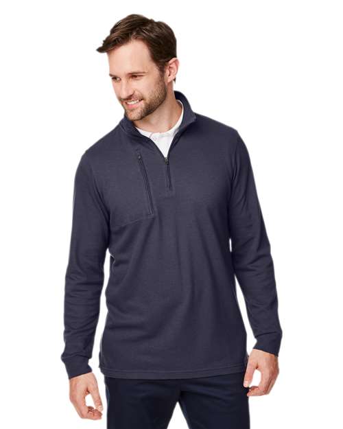 Men's New Classics® Performance Quarter-Zip Pullover - - 13341 Navy 6-6.9 oz 648B2 AB Exclusive Brands CA New ab Cotton Devon & Jones DG400 Long Sleeves Mens & Unisex Moisture-Management New AB Pockets Polos & Knits Pullovers Quarter-Zips S&S Deep Deals S&S Exclusive Brands Spandex Tops Zips
