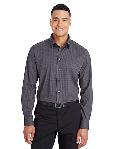 Men's CrownLux Performance® Tonal Mini Check Woven Dress Shirt - - 13343 Carbon 3-3.9 oz 681B2 AB Exclusive Brands CA New ab Devon & Jones DG535 Dress Shirts Long Sleeves Mens & Unisex New AB Nylon Playbook - Corporate Playbook Corporate Uniforming in the Summer Playbook Summer to School S&S Exclusive Brands Spandex Tops Wovens Wovens & Dress Shirts Yarn Dyed
