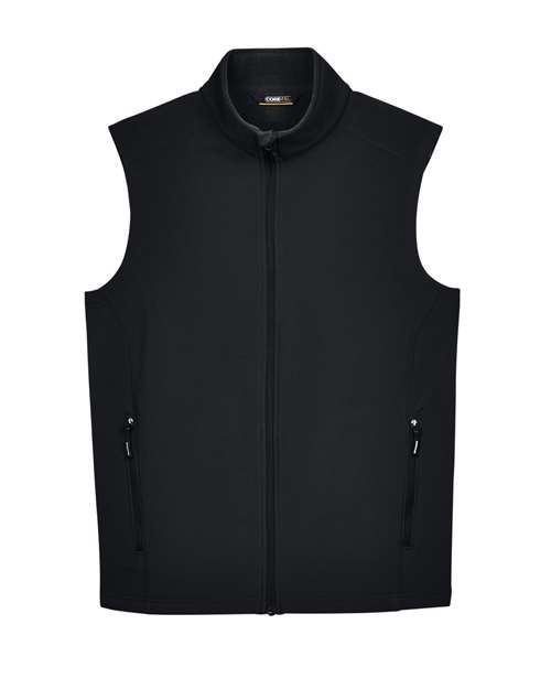 CORE365 CE701, Men's Cruise Two-layer Fleece Bonded Soft Shell Vest, Black
