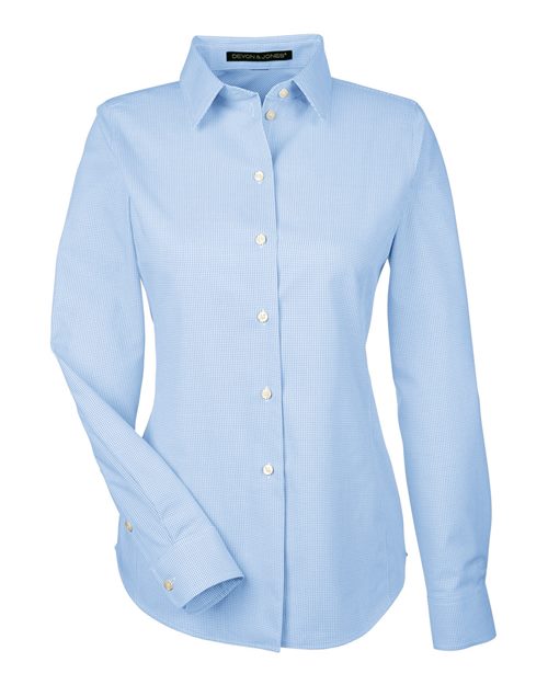 Devon & Jones DG532W, Women's Crown Collection Royal Dobby Woven Dress Shirt, French Blue