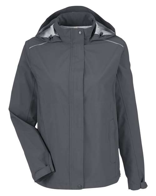 CORE365 CE712W, Women's Barrier Packable Waterproof Rain Jacket, Carbon