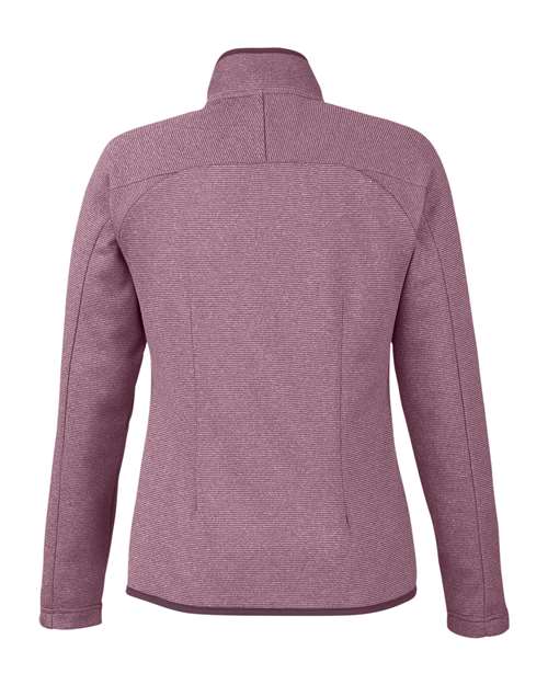 CORE365 CE72W, Women's Venture Heathered Stripe Full-zip Jacket, Burgundy/ White