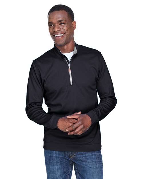 Men's DRYTEC20™ Performance Quarter-Zip Pullover - - 13365 Black Grey Heather Graphite 660B2 7-7.9 oz AB Exclusive Brands CA New ab Cotton - 100% Devon & Jones DG479 Long Sleeves Mens & Unisex Moisture-Management New AB Performance Polos & Knits Pullovers Quarter-Zips S&S Exclusive Brands Tops Wrinkle Free Zips