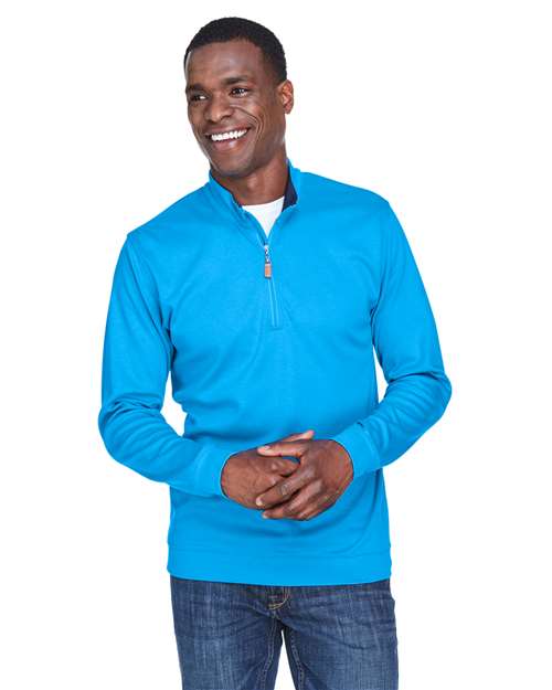 Men's DRYTEC20™ Performance Quarter-Zip Pullover - - 13365 Ocean Blue Navy Ocean Blue 660B2 7-7.9 oz AB Exclusive Brands CA New ab Cotton - 100% Devon & Jones DG479 Long Sleeves Mens & Unisex Moisture-Management New AB Performance Polos & Knits Pullovers Quarter-Zips S&S Exclusive Brands Tops Wrinkle Free Zips