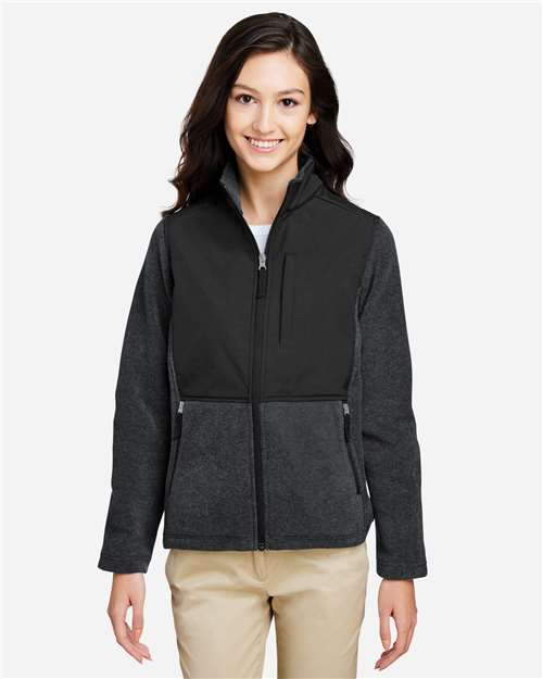Women's Journey Summit Hybrid Full-Zip - - 13367 Heather Charcoal Black 325A7 AB Exclusive Brands Activewear CA New ab CE890W CORE365 Fleece Full-Zips Jackets Long Sleeves New AB Outerwear Pockets Polyester - 100% S&S Exclusive Brands Tear Away Womens Zips