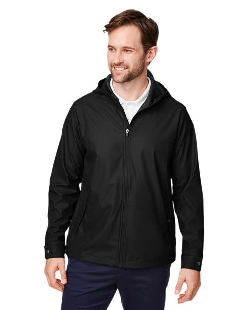 Unisex New Classics® Prescott Rain Jacket - - 13368 Black 6-6.9 oz 704B2 AB Exclusive Brands CA New ab Devon & Jones DG720 Full-Zips Hooded Jackets Long Sleeves Mens & Unisex New AB Outerwear Pockets Polyester - 100% Rain Coats S&S Exclusive Brands Water Resistant Zips
