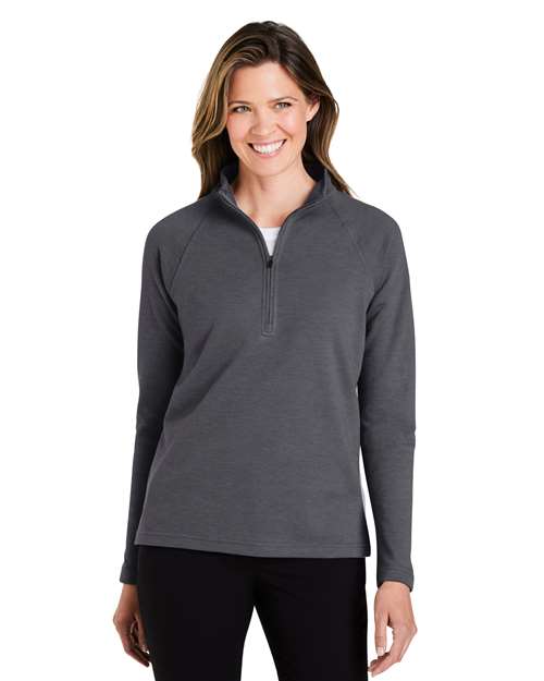 Women's New Classics® Charleston Quarter-Zip Pullover - - 13375 Black Melange 666B2 7-7.9 oz AB Exclusive Brands CA New ab Cotton Devon & Jones DG481WZ Long Sleeves New AB Polos & Knits Polyester Pullovers Quarter-Zips S&S Exclusive Brands Tops Womens Zips