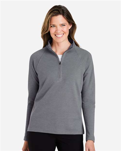 Devon & Jones DG481WZ, Women's New Classics Charleston Quarter-zip Pullover, Graphite Melange