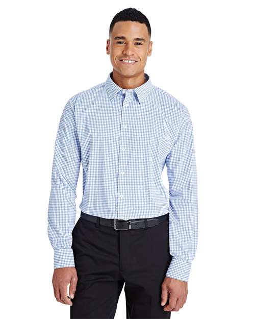 Men's CrownLux Performance® Micro Windowpane Woven Dress Shirt -  - 13381 - Toronto Screen Printing- Color
