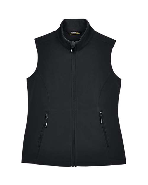 CORE365 CE701W, Women's Cruise Two-layer Fleece Bonded Soft Shell Vest, Black