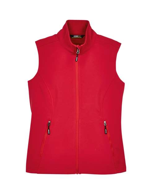 CORE365 CE701W, Women's Cruise Two-layer Fleece Bonded Soft Shell Vest, Classic Red