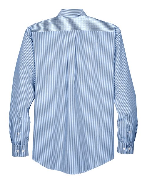 Devon & Jones D645, Men's Crown Collection Banker Stripe Woven Dress Shirt, French Blue