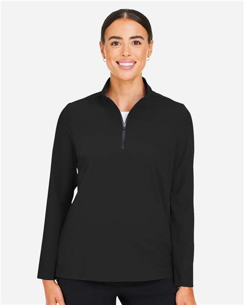 Devon & Jones DG410W, Women's Crownlux Performance Windsor Welded Quarter-zip Pullover, Black