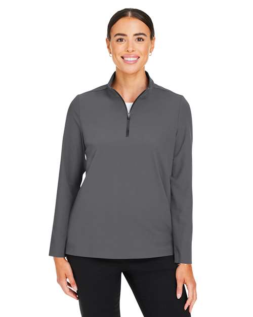 Women's CrownLux Performance® Windsor Welded Quarter-Zip Pullover - - 13392 Graphite 5-5.9 oz 651B2 AB Exclusive Brands CA New ab Devon & Jones DG410W Long Sleeves Moisture-Management New AB Nylon Performance Polos & Knits Pullovers Quarter-Zips S&S Exclusive Brands Spandex Sun/UV Protection Tops Womens Zips