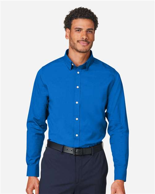 Devon & Jones DG505, Men's Crownlux Performance Spencer Poplin Dress Shirt, French Blue Melange