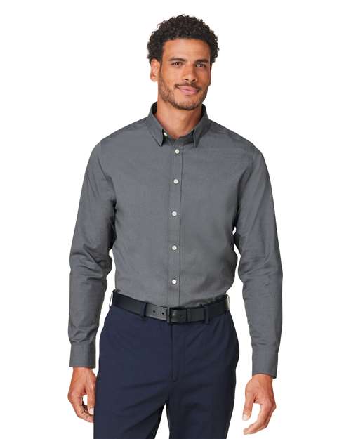 Men's CrownLux Performance® Spencer Poplin Dress Shirt - - 13398 Graphite Melange 4-4.9 oz 669B2 AB Exclusive Brands CA New ab Cotton Devon & Jones DG505 Dress Shirts Explore Corporate Explore Corporate Gifting & Incentives Explore Corporate Gifting - Mid-Range Long Sleeves Mens & Unisex Moisture-Management New AB Polyester S&S Exclusive Brands Spandex Tops Wovens Wovens & Dress Shirts