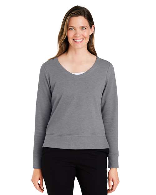 Women's New Classics® Charleston Pullover - - 13409 Graphite Melange 668B2 7-7.9 oz AB Exclusive Brands CA New ab Cotton Crewneck Devon & Jones DG482W Knit Long Sleeves New AB Outerwear Polos & Knits Polyester Pullovers S&S Exclusive Brands Tops Womens