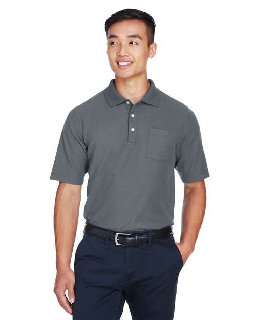 Men's DRYTEC20™ Performance Pocket Polo - - 13411 Graphite 6-6.9 oz 627B2 AB Exclusive Brands CA New ab Cotton - 100% Devon & Jones DG150P Mens & Unisex Moisture-Management New AB Performance Pique Pockets Polos Polos & Knits S&S Exclusive Brands Short Sleeves Side Seams Sport Shirts Tops