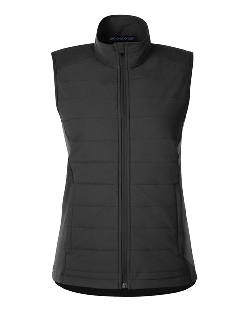 Devon & Jones DG706W, Women's New Classics Charleston Hybrid Vest, Black/ Melange Black