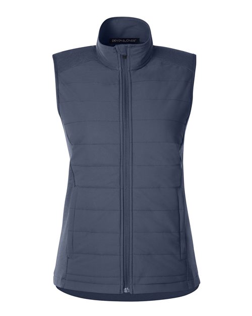 Devon & Jones DG706W, Women's New Classics Charleston Hybrid Vest, Navy Melange/ Navy