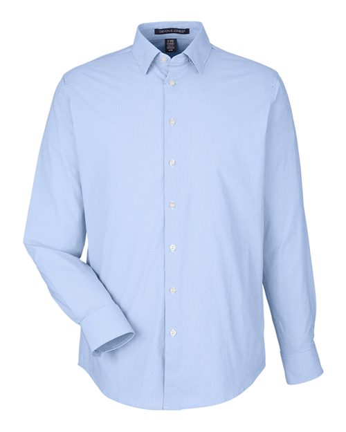 Devon & Jones DG537, Men's Crownlux Performance Microstripe Dress Shirt, French Blue/ White