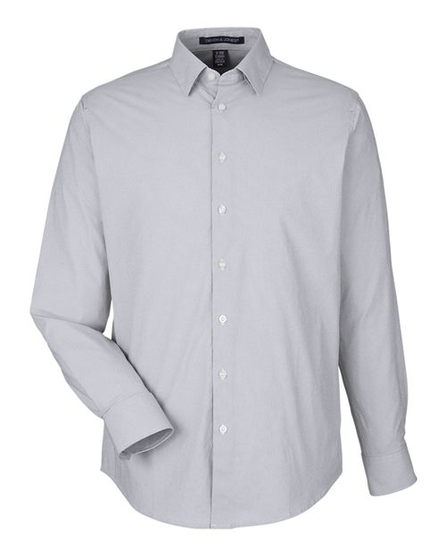 Devon & Jones DG537, Men's Crownlux Performance Microstripe Dress Shirt, Graphite/ White