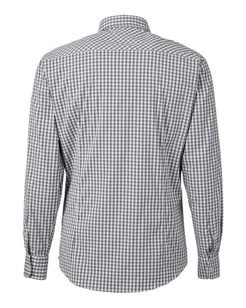 Devon & Jones DG536, Men's Crownlux Performance Gingham Dress Shirt, Graphite/ White