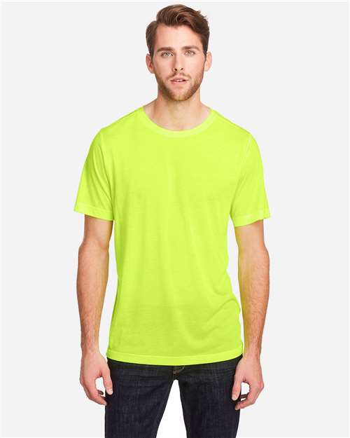 CORE365 CE111T, Unisex Tall Fusion Chromasoft Performance T-shirt, Safety Yellow