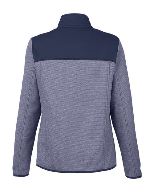 CORE365 CE74W, Women's Venture Heathered Stripe Hybrid Jacket, Classic Navy/ White