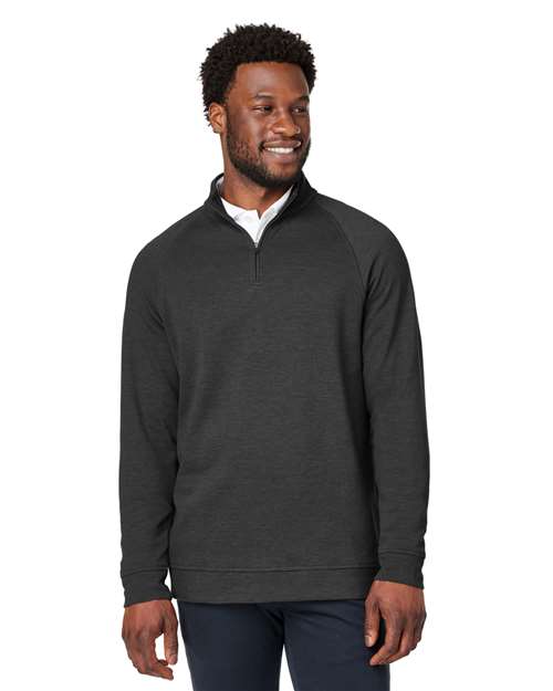Men's New Classics® Charleston Quarter-Zip Pullover - - 13533 Black Melange 664B2 7-7.9 oz AB Exclusive Brands CA New ab Cotton Devon & Jones DG481 Long Sleeves Mens & Unisex New AB Polos & Knits Polyester Pullovers Quarter-Zips S&S Exclusive Brands Tops Zips