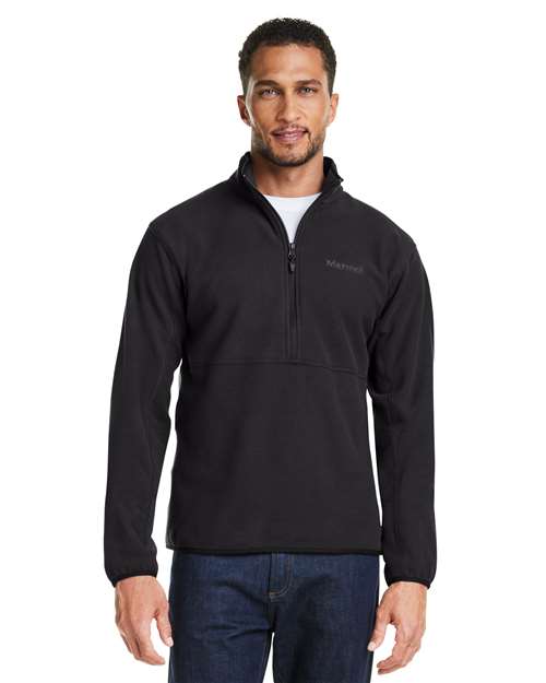Men's Rocklin Half-Zip Jacket - - 13591 Black 678D1 CA New ab Explore Corporate Explore Corporate Business Casual Explore Corporate Uniforms Fleece Jackets M12650 Marmot Mens & Unisex New AB Outerwear Pullovers Quarter-Zips Recycled Visible Logos Zips
