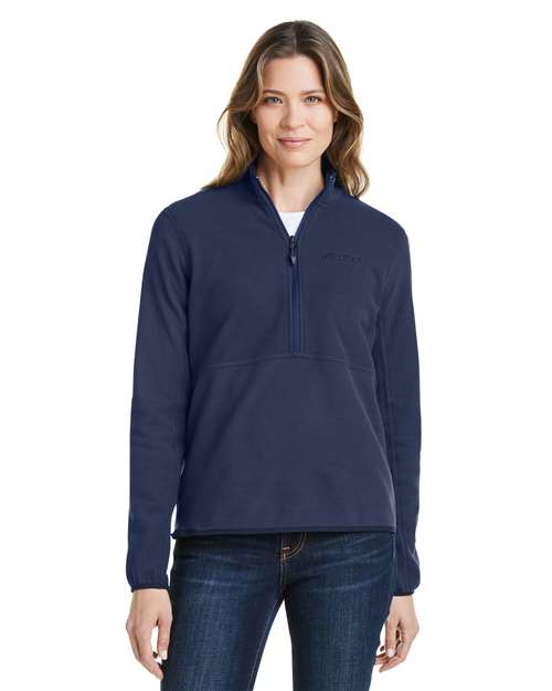 Women's Rocklin Half-Zip Jacket - - 13606 Arctic Navy 676D1 CA New ab Fleece Jackets M12403 Marmot New AB Outerwear Polyester - 100% Pullovers Quarter-Zips Recycled Visible Logos Womens Zips