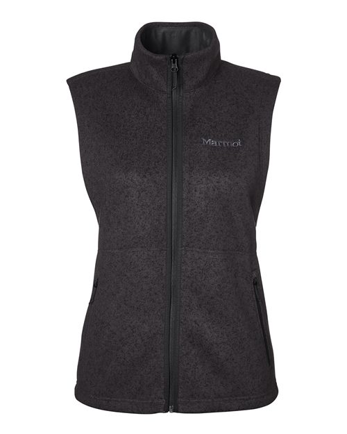 Marmot M16251, Women's Drop Line Fleece Vest, Black Heather