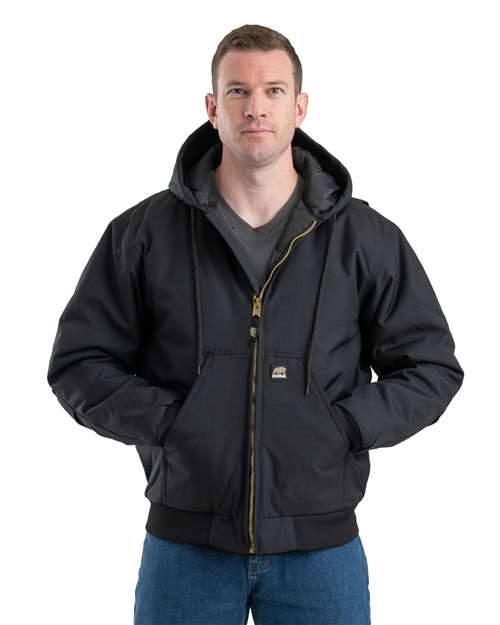 Men's Icecap Insulated Hooded Jacket - - 13631 Black 798A4 AB Retail Exclusive Brands Berne Apparel CA New ab Drawstring Full-Zips Hooded Jackets Mens & Unisex New AB NJ51 Nylon Outerwear Pockets Workwear Zips