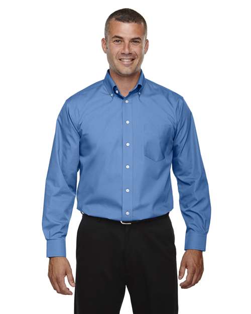 Men's Tall Crown Collection® Broadcloth Woven Dress Shirt - - 13635 French Blue 3-3.9 oz 600B2 AB Exclusive Brands CA New ab Cotton D620T Devon & Jones Dress Shirts Long Sleeves Mens & Unisex New AB Pockets Polyester S&S Exclusive Brands Stain Resistant Talls Tops Wovens Wovens & Dress Shirts Wrinkle Free