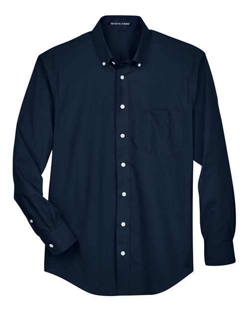 Devon & Jones D620T, Men's Tall Crown Collection Broadcloth Woven Dress Shirt, Navy