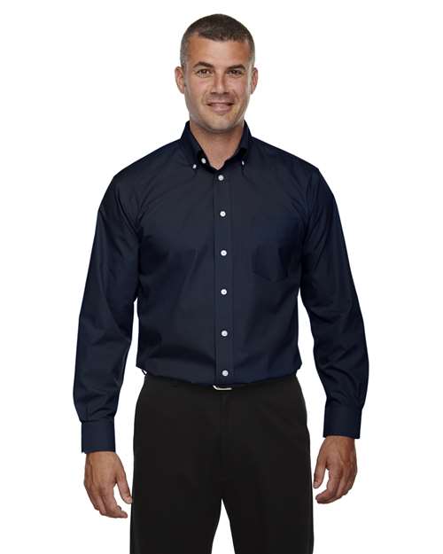 Men's Tall Crown Collection® Broadcloth Woven Dress Shirt - - 13635 Navy 3-3.9 oz 600B2 AB Exclusive Brands CA New ab Cotton D620T Devon & Jones Dress Shirts Long Sleeves Mens & Unisex New AB Pockets Polyester S&S Exclusive Brands Stain Resistant Talls Tops Wovens Wovens & Dress Shirts Wrinkle Free